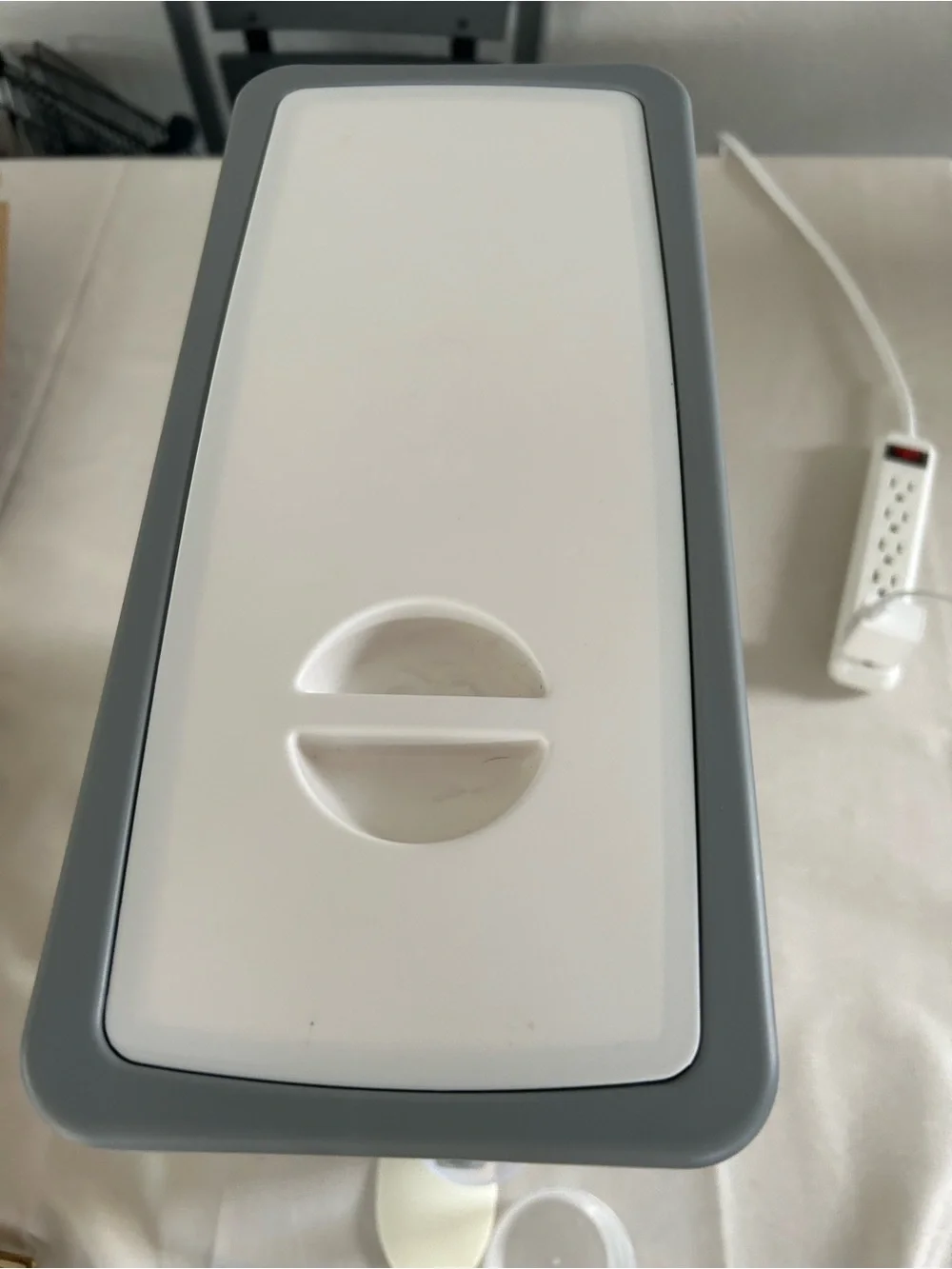 White Dry Food Dispenser with Gray Lid and Spout - Home Storage & Organization